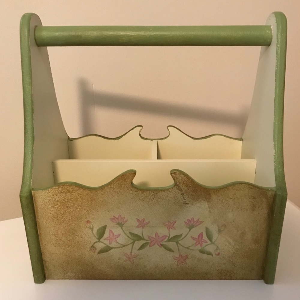 Decoline Handmade Botanical Wooden  Organizer/DormDecor/Rustic/Boho/Farmhouse